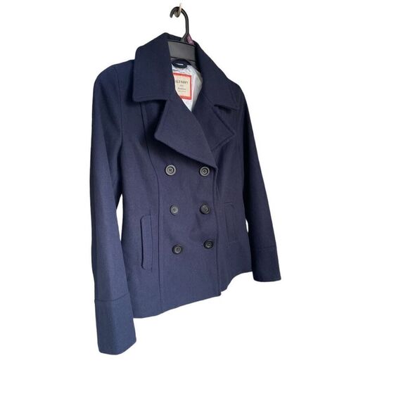 NWT Old Navy Wool Blend Double Breasted Button Down Peacoat Navy Blue M - Picture 6 of 12